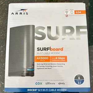ARRIS G34 (AX3000) Modem & Router (WiFi 6) - DOCSIS 3.1